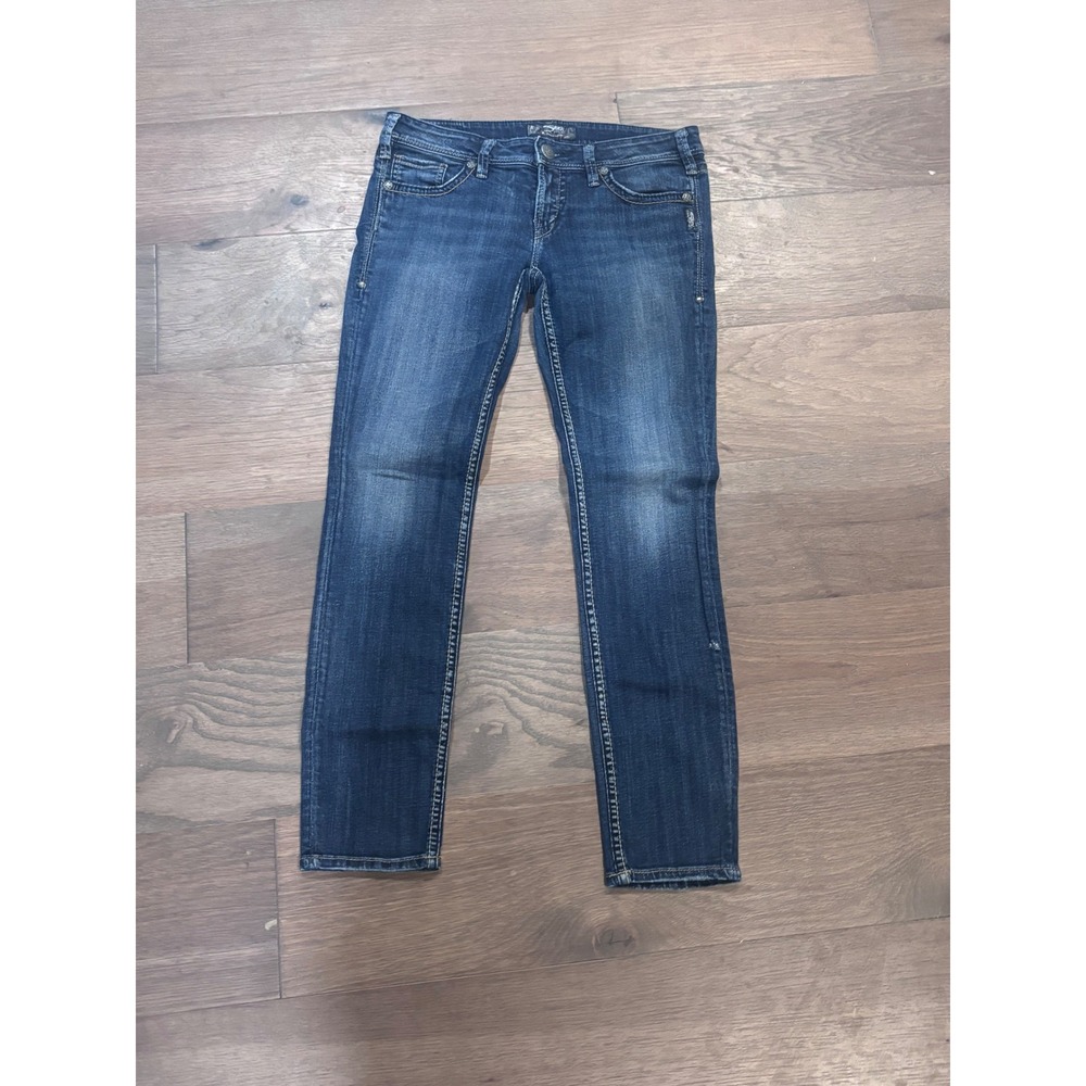 Silver Jeans Co Aiko Skinny Dark Wash Denim Jeans W29 L31 Mid Rise Stretch